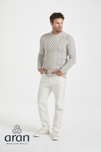 ARAN, Irish wool sweater, grey