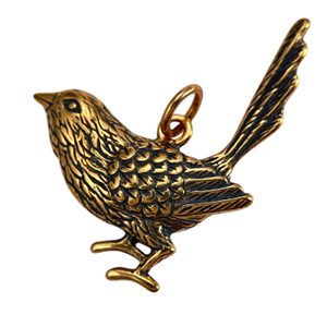 Great Tit Bird, bronze pendant