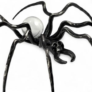BLACK WIDOW, forged spider figure with glass