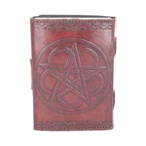 Pentagram, leather book of shadows - notebook