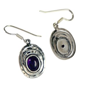FOREST WELL, sterling silver earrings, amethyst