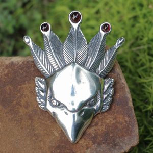 FEUERVOGEL, Silberanhänger mit Granaten, Ag 925 12g