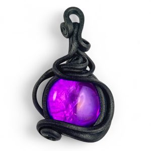 PENDENTIF EN VERRE VIOLET