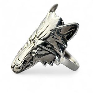 WOLF HEAD, wolf, silver 925 ring