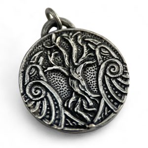 HUGINN and MUNINN, viking talisman, zinc