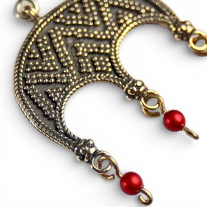 LUDMILA, earrings, bronze, red