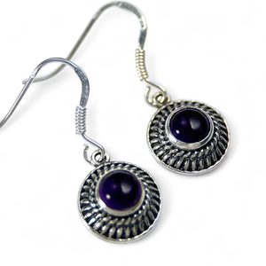 POMPEII, silver antique earrings, amethyst, Ag 925/1000