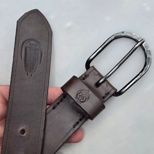 Leather belt with forged buckle, Trilobit