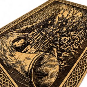 Heimdall, décoration murale, bois 32x46cm