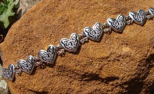 CELTIC HEARTS, silver bangle, Ag 925