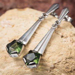 ESTELLE, moldavite, earrings, silver