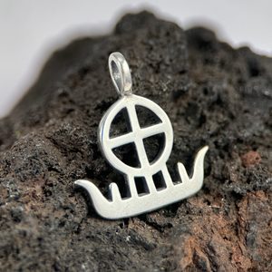 SUN BOAT, silver pendant