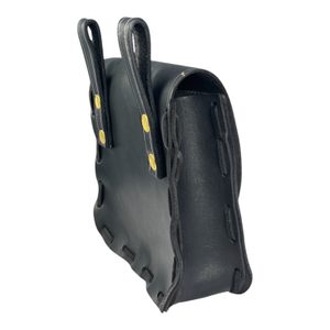 LEATHER HISTORICAL BELT BAG, antler, black