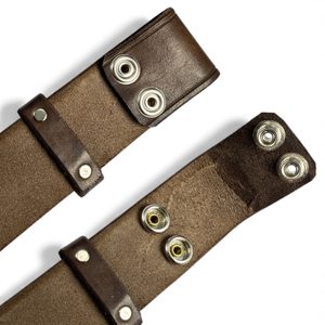 LEATHER BELT with buckle change system, brown