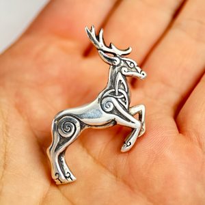 CELTIC DEER - Herne, sterling silver rivet for leather