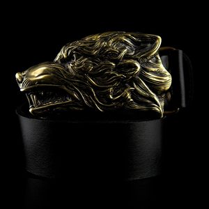 GREY WOLF, belt buckle, brass