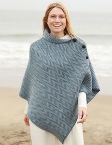 GORMELIA Herringbone Merino Wool Irish Poncho