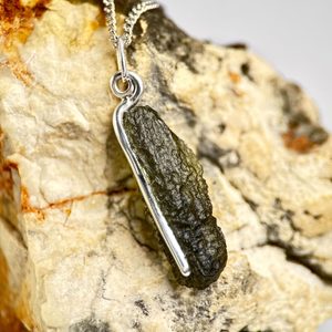 COSMA, Moldavite pendentif, argent 925/1000