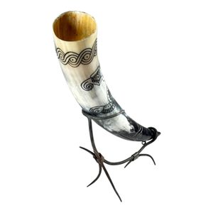 Forged drinking horn holder