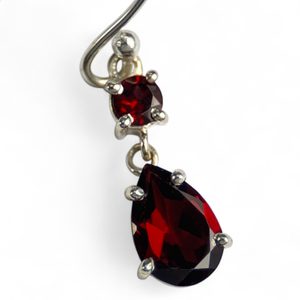 KYANE, boucles d'oreilles en argent, grenat, Ag 925/1000