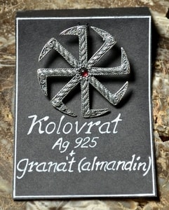 KOLOVRAT AVEC GRENAT, PENDENTIF SLAVE EN ARGENT, AG 925 - PENDENTIFS{% if kategorie.adresa_nazvy[0] != zbozi.kategorie.nazev %} - BIJOUX EN ARGENT{% endif %}