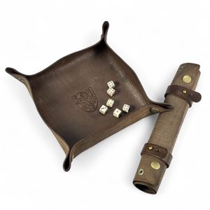 Leather Scrolling Dice Tray