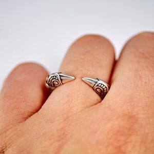 VIKING RAVEN HEAD RING, silver 925