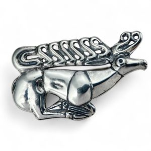 Scythian Stag Brooch, sterling silver