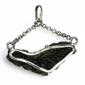 QUASAR, Moldavite pendentif, argent 925/1000