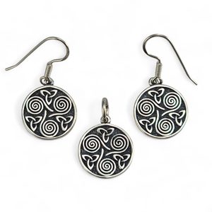 Spirale de druide, triskel, parure de bijoux Ag 925/1000
