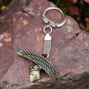 Knight's Helmet, Keychain, zinc, ant. brass
