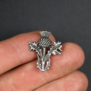 SCOTTISH THISTLE - Alba, zinc pendant, antique silver