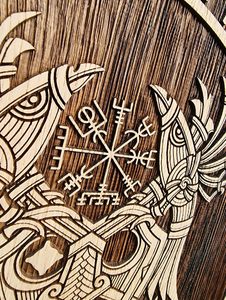 ODIN Wanddekoration 45cm Eiche gebrannt