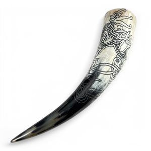 FÁFNIR - Dragon, carved drinking horn