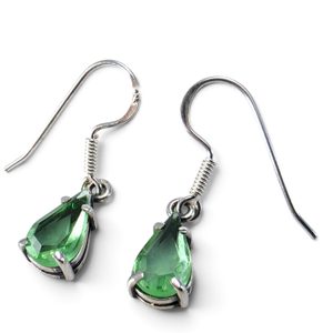 Silver Earrings with Glass MOSSE, Sterling Silver 925