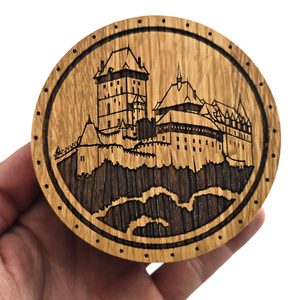 MEDIEVAL CASTLE, jewellery box, oak