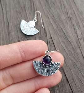 AZTEC, Silber-Ohrringe AG 925, Amethyst
