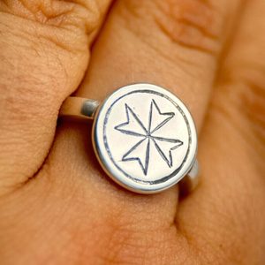 TEMPLAR, medieval ring, XIII. century, silver 925/1000