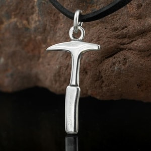 Geological Hammer, silver Pendant
