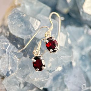 GARNET - boucles d'oreilles, argent