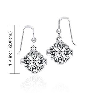 CELTIC CROSS, knotted silver earrings
