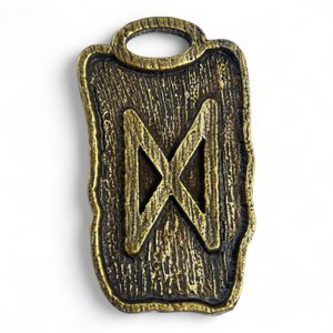 Dagaz - Rune Pendant zinc, ant.brass