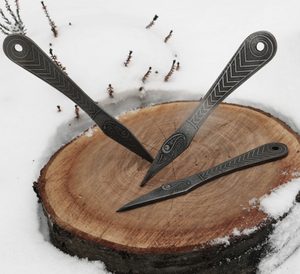 MUNINN etched throwing Knife - Set of 3