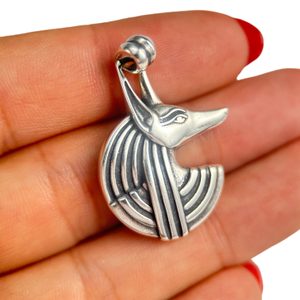 ANUBIS, Dieu égyptien, talisman, bijou en argent, Ag 925