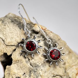 VALENTINA, silver earrings, garnet, Ag 925/1000