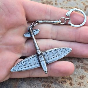 Supermarine SPITFIRE key chain, aircraft pendant, zinc