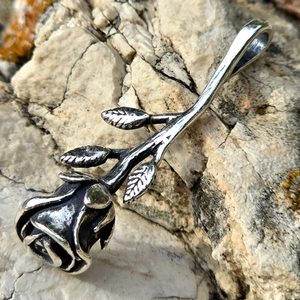 DESERT ROSE, rose, silver pendant, Ag 925/1000