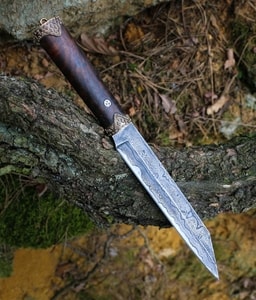 HJÖRTUR, Viking seax knife, damask