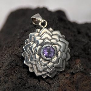 SAHASRARA Crown Chakra Silver Pendant Ag 925