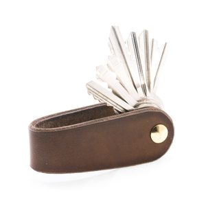 MORLEY, leather keychain brown